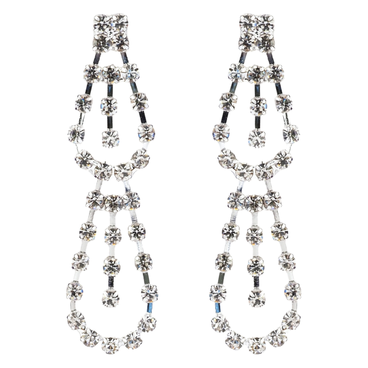 Серьги пусеты Декоративные подвески со стразами фото №25