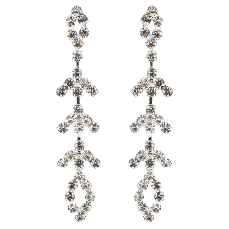 Серьги пусеты Декоративные подвески со стразами фото №5