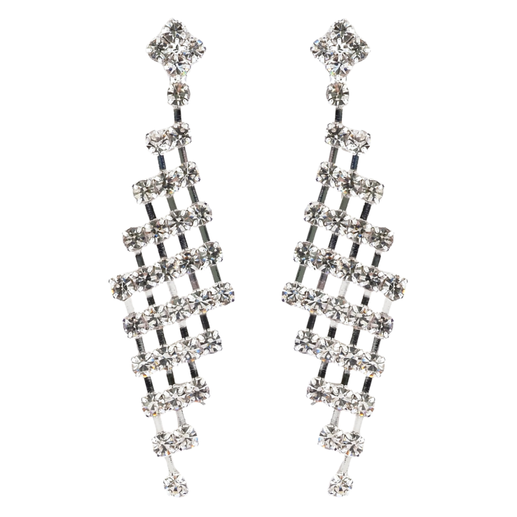 Серьги пусеты Декоративные подвески со стразами фото №2