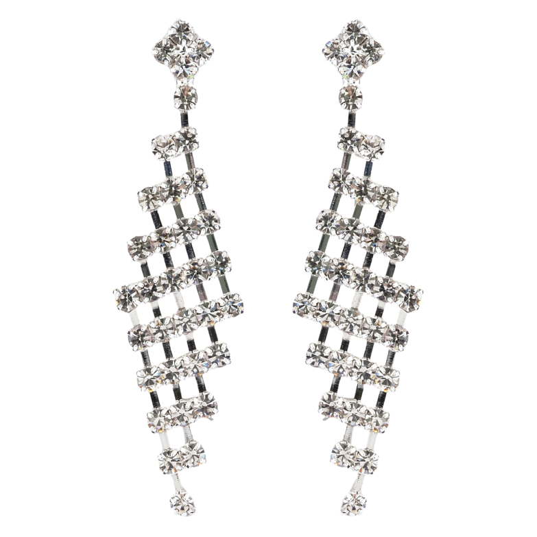 Сережки пусети Декоративні підвіски зі стразами фото №2