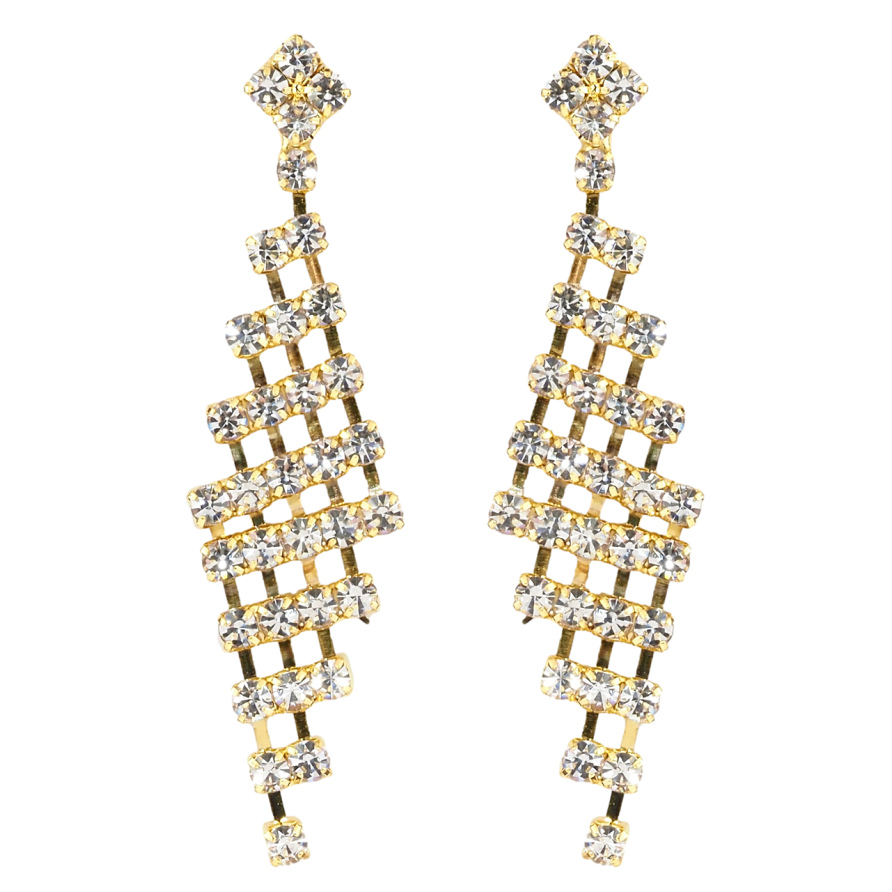 Серьги пусеты Декоративные подвески со стразами фото №1