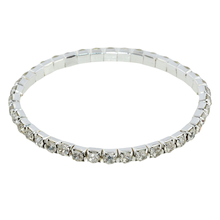 Браслет на гумці скло Доріжка кристалів розмір 15-21см х 4мм фото №8