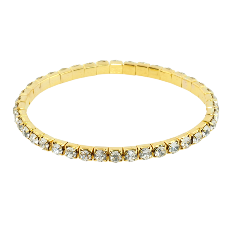 Браслет на гумці скло Доріжка кристалів розмір 15-21см х 4мм фото №4