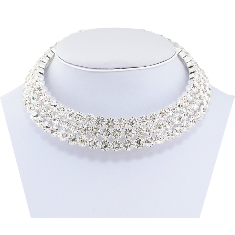 Кольє Доріжка страз в 3 ряди довжина 30.5см +10см дод.ланцюжок х 18мм фото №1 Кольє Доріжка страз в 3 ряди довжина 30.5см +10см дод.ланцюжок х 18мм фото №1