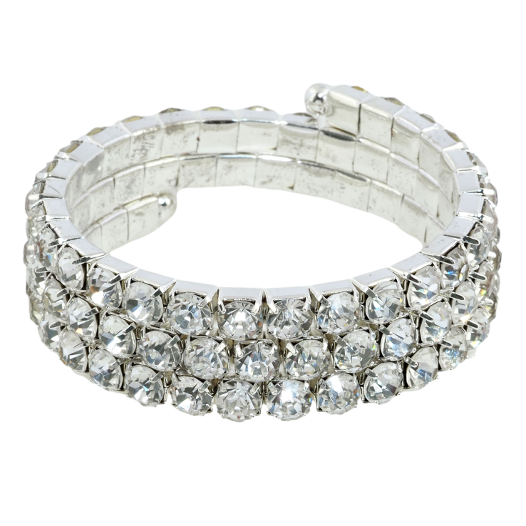 Браслет пружинка Дорожки великих страз у 3 ряди ø 5см; шир. 19мм, вільний розмір фото №16 Браслет пружинка Дорожки великих страз у 3 ряди ø 5см; шир. 19мм, вільний розмір фото №16