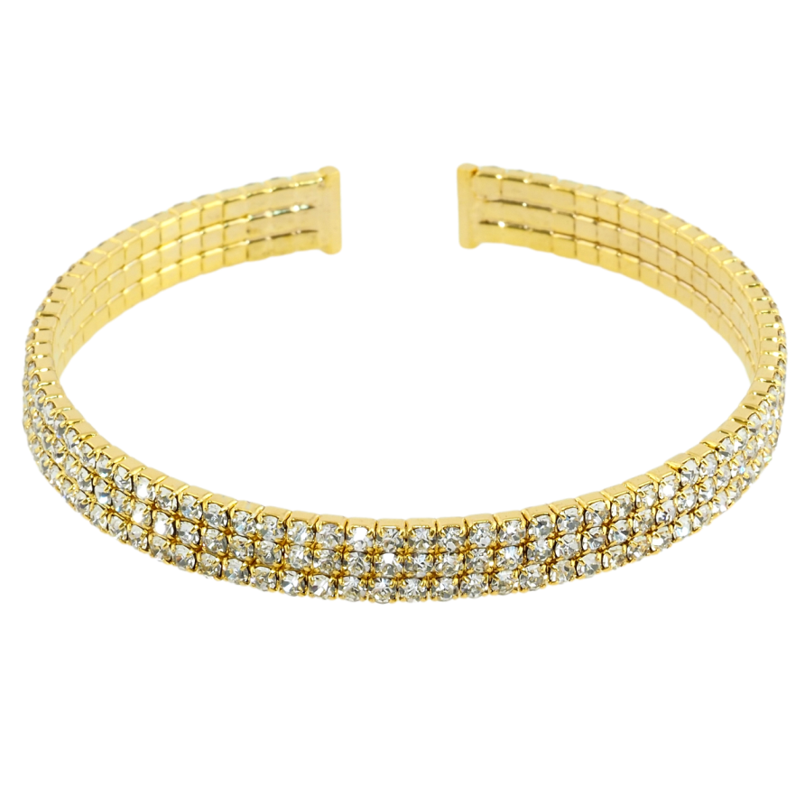 Браслет Доріжка страз у 3 ряди шир. 6мм, вільний розмір фото №1 Браслет Доріжка страз у 3 ряди шир. 6мм, вільний розмір фото №1