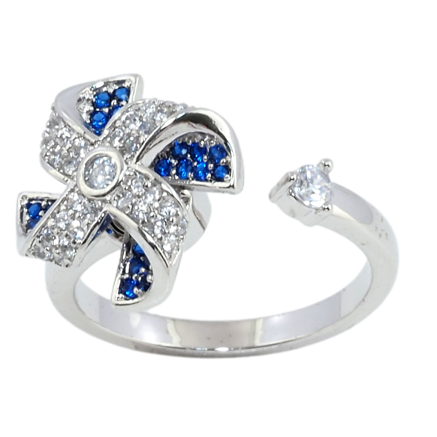 Каблучка Xuping Родій Вітряк з цирконієм, що обертається фото №1 Каблучка Xuping Родій Вітряк з цирконієм, що обертається фото №1