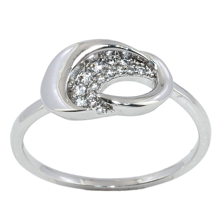 Кольцо Xuping Родий Фантазийный орнамент с цирконием фото №2 Кольцо Xuping Родий Фантазийный орнамент с цирконием фото №2