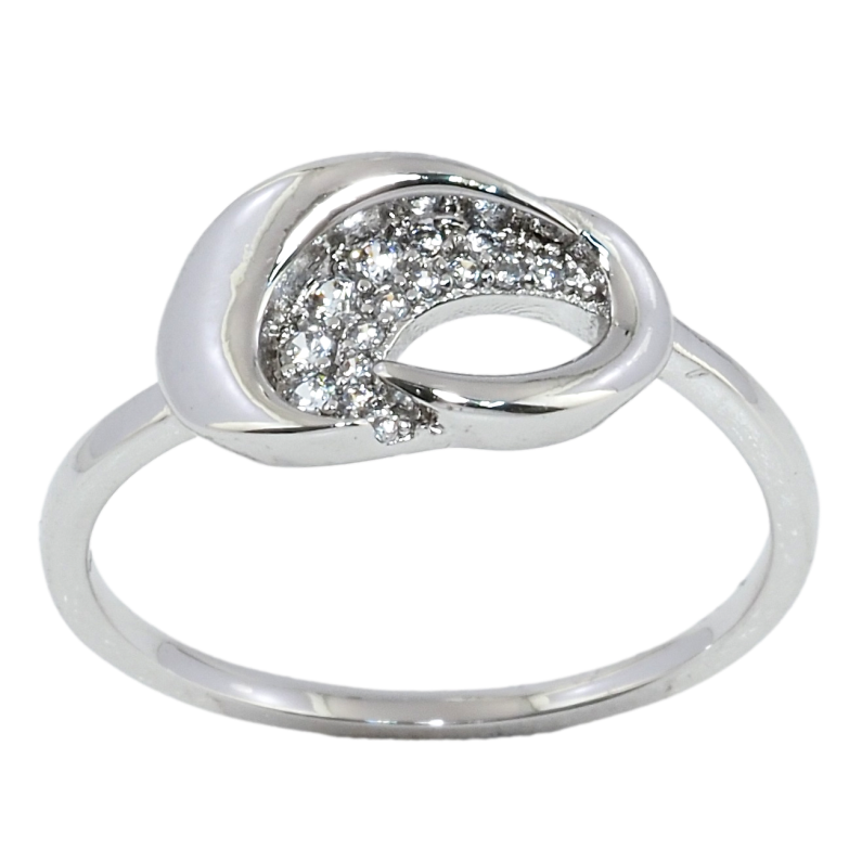 Кольцо Xuping Родий Фантазийный орнамент с цирконием фото №1