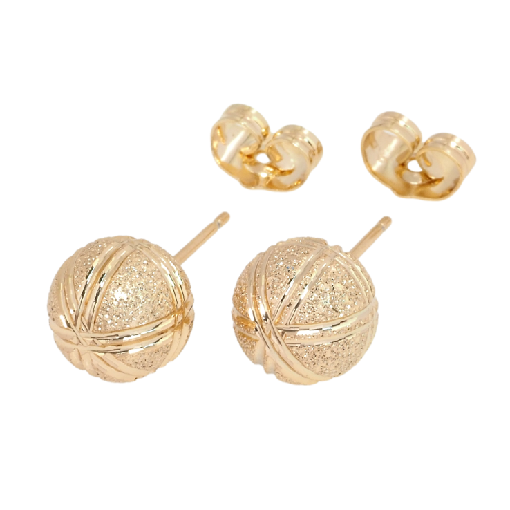 Сережки Xuping Позолота 18K пусети Кульки з шагренью і візерунком ø 10мм фото №17
