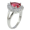 Кольцо Xuping Родий Вставка Малиновый Кристалл Капля с Окантовкой фото №2 Кольцо Xuping Родий Вставка Малиновый Кристалл Капля с Окантовкой фото №2