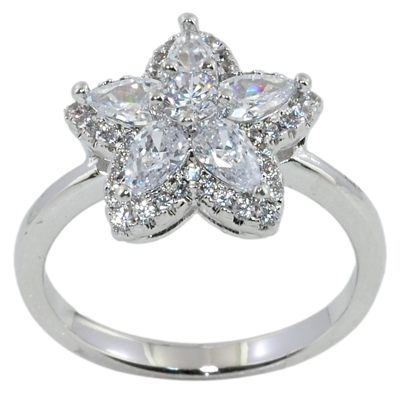 Кольцо Xuping Родий Цветок-Звездочка фото №1 Кольцо Xuping Родий Цветок-Звездочка фото №1