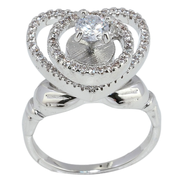 Каблучка Xuping Родій Серце з колом, що крутяться і вставка кристал фото №11 Каблучка Xuping Родій Серце з колом, що крутяться і вставка кристал фото №11