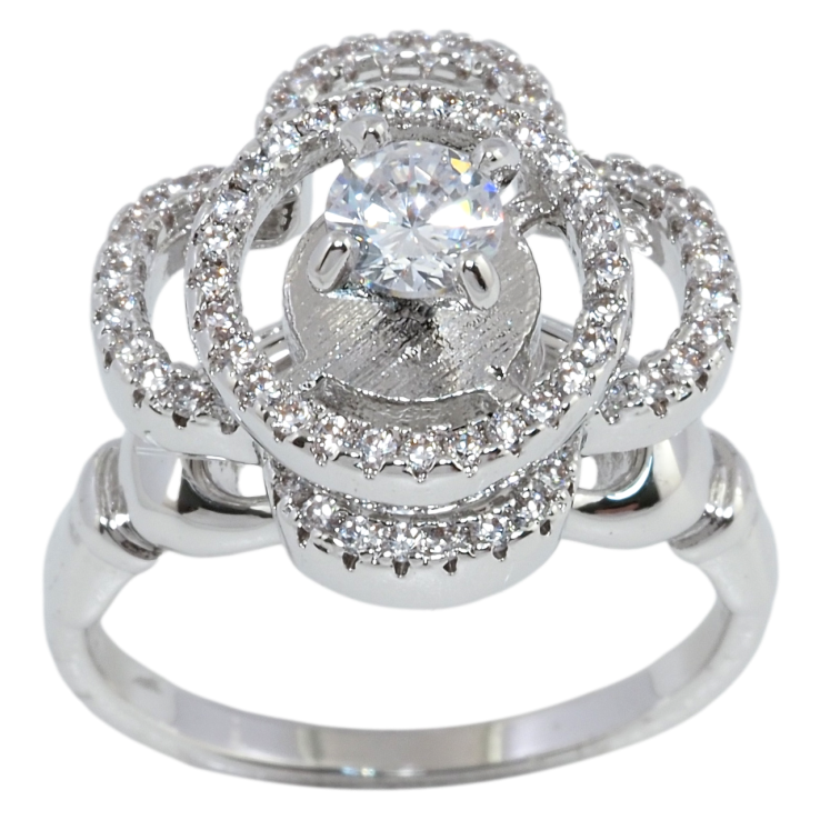 Кольцо Xuping Родий Крутящийся Цветок фото №3 Кольцо Xuping Родий Крутящийся Цветок фото №3