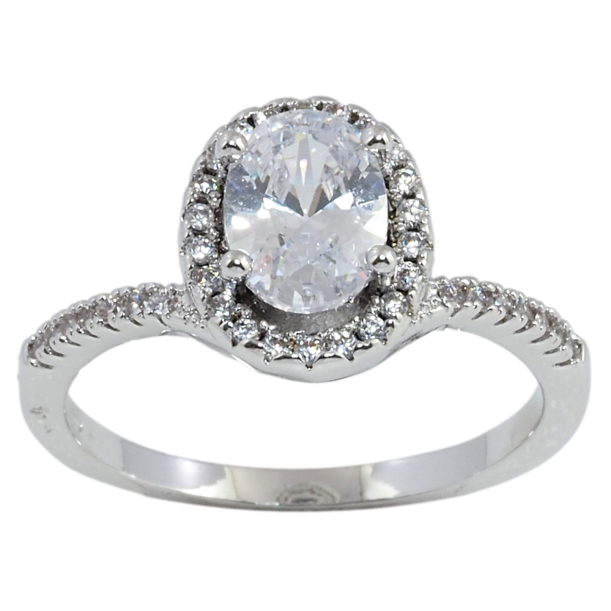 Каблучка Xuping Родій Овальна Петелька Інкрустація Цирконій Вставка Гранений Кристал фото №1 Каблучка Xuping Родій Овальна Петелька Інкрустація Цирконій Вставка Гранений Кристал фото №1