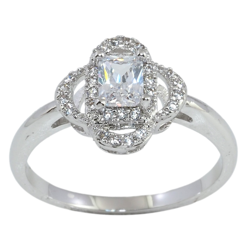 Каблучка Xuping Родій Кристальна квітка фото №1 Каблучка Xuping Родій Кристальна квітка фото №1