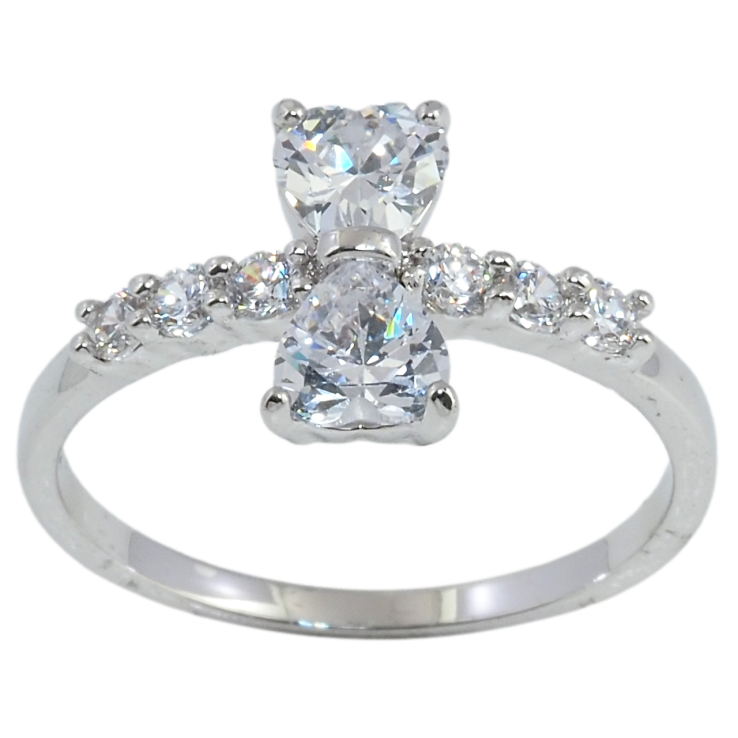 Кільце Xuping Родій Доріжка цирконію з кристальним бантом фото №8 Кільце Xuping Родій Доріжка цирконію з кристальним бантом фото №8