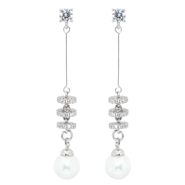 Серьги Xuping Родий пусеты Декоративные подвески с жемчужинами фото №1
