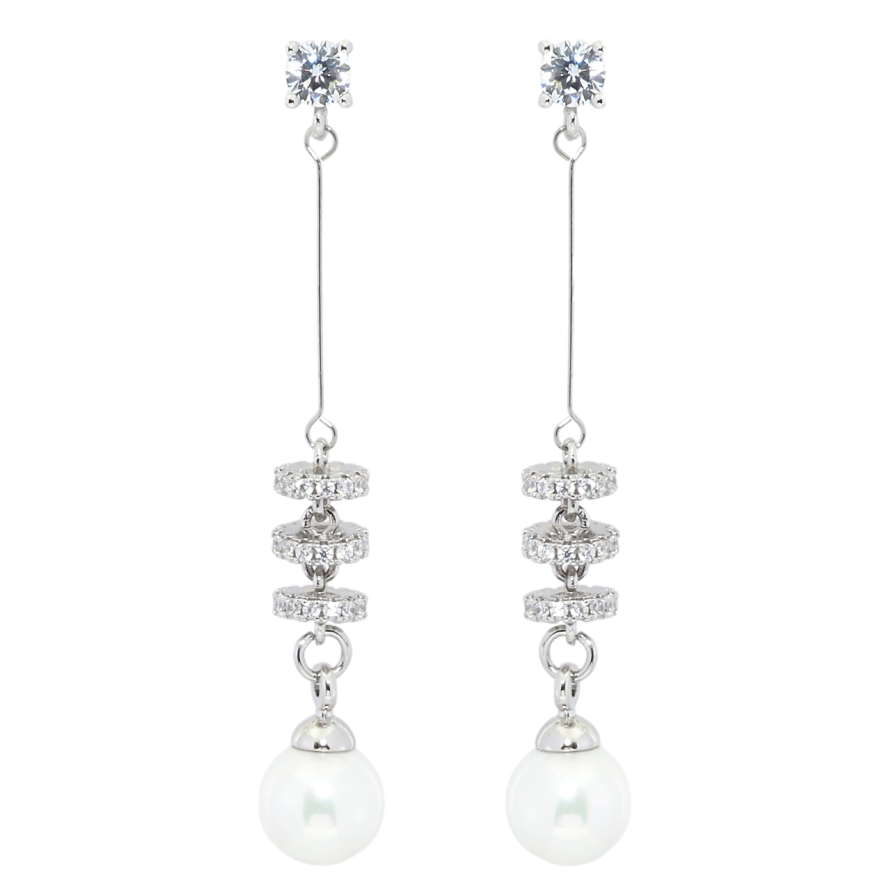 Серьги Xuping Родий пусеты Декоративные подвески с жемчужинами фото №1