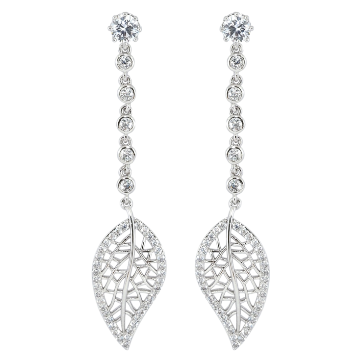 Сережки Xuping Родій пусети Різьблені листочки на доріжці цирконію фото №5 Сережки Xuping Родій пусети Різьблені листочки на доріжці цирконію фото №5