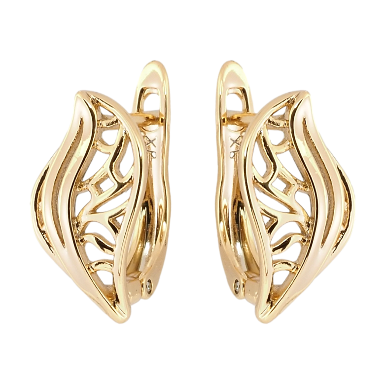 Серьги Xuping Позолота 18K английский замок Резные листочки фото №1 Серьги Xuping Позолота 18K английский замок Резные листочки фото №1