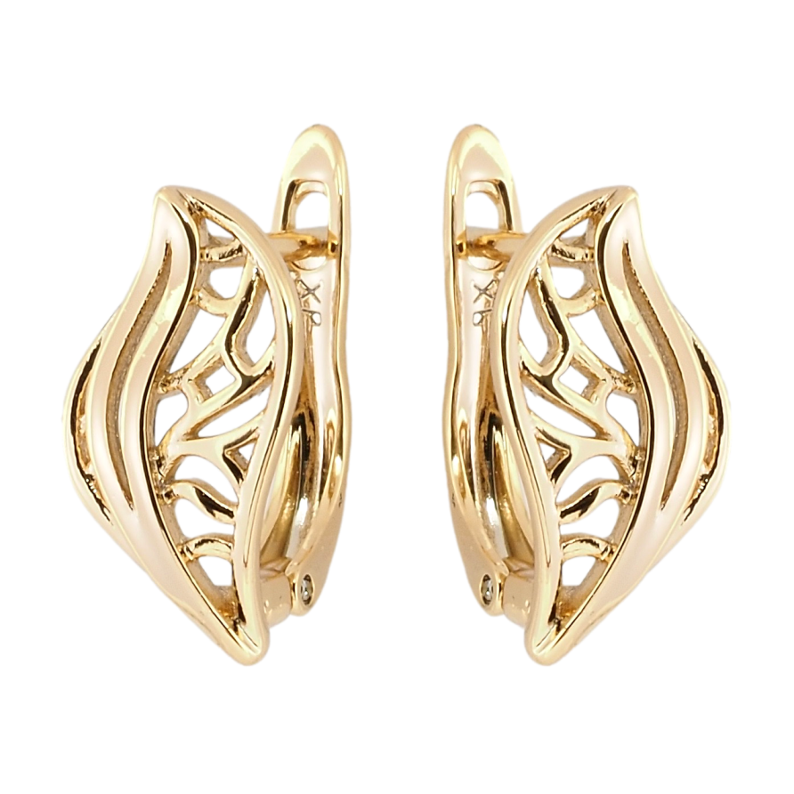 Серьги Xuping Позолота 18K английский замок Резные листочки фото №1 Серьги Xuping Позолота 18K английский замок Резные листочки фото №1