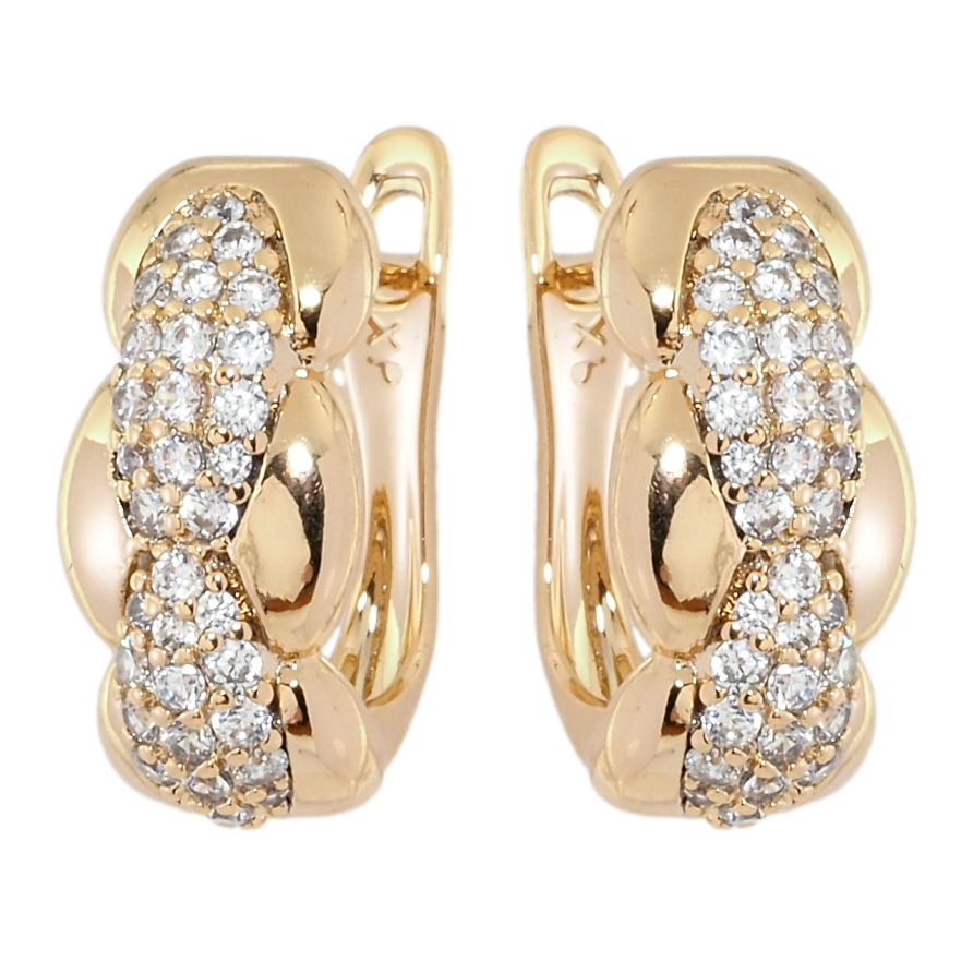 Серьги Xuping Позолота 18K английский замок Декоративный узор с инкрустацией цирконием фото №1