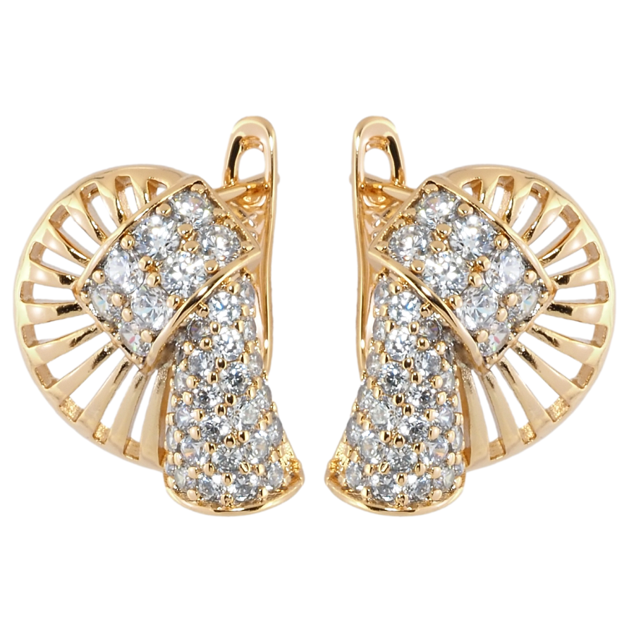 Серьги Xuping Позолота 18K английский замок Декоративный орнамент с цирконием фото №1 Серьги Xuping Позолота 18K английский замок Декоративный орнамент с цирконием фото №1