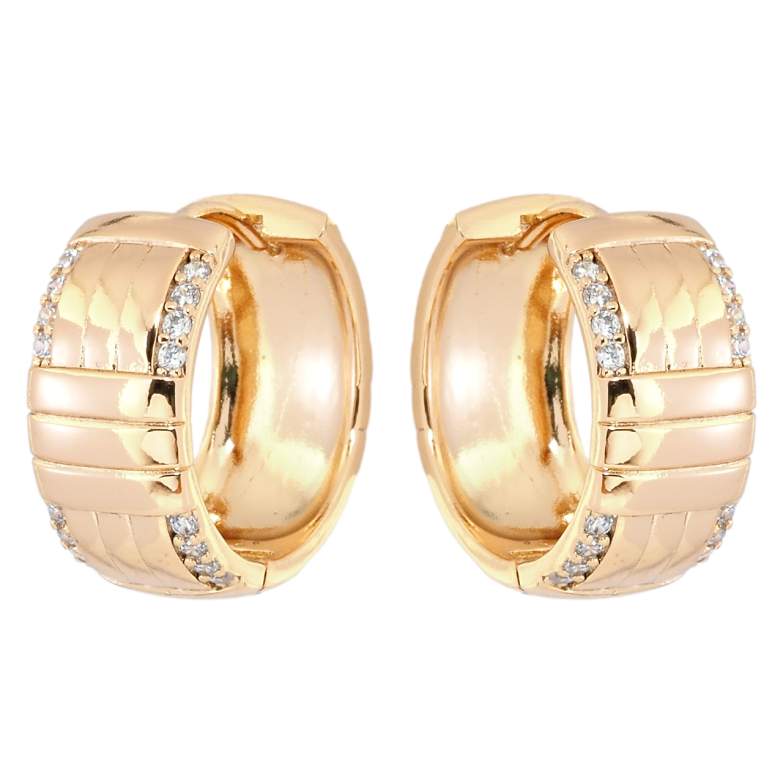 Сережки Xuping Позолота 18K колечка Декоративний візерунок з цирконієм фото №1