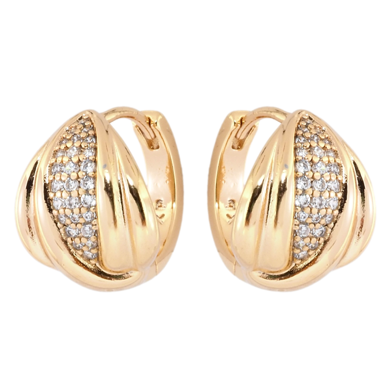 Серьги Xuping Позолота 18K колечки Декоративный узор с цирконием фото №1