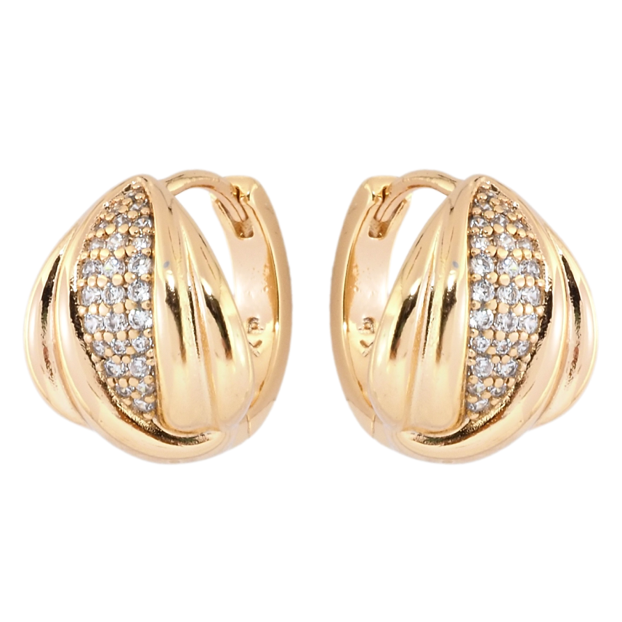 Серьги Xuping Позолота 18K колечки Декоративный узор с цирконием фото №1