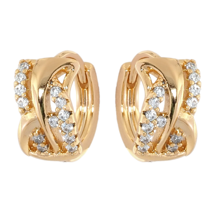 Сережки Xuping Позолота 18K колечка Декоративний візерунок з цирконієм фото №23