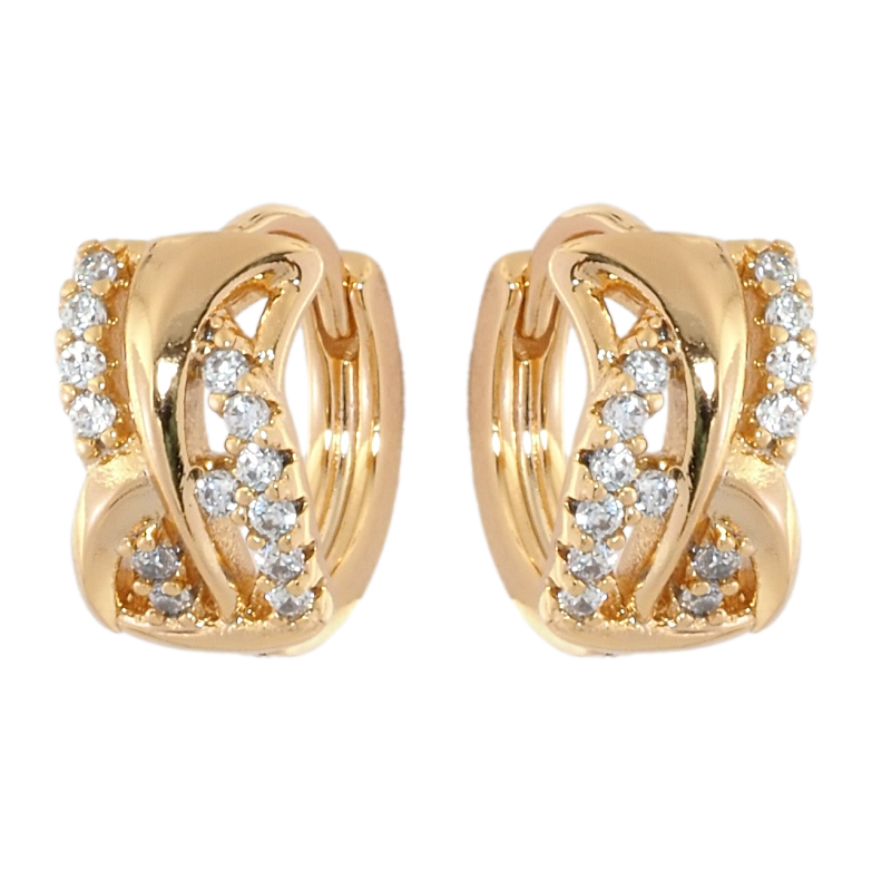 Серьги Xuping Позолота 18K колечки Декоративный узор с цирконием фото №1