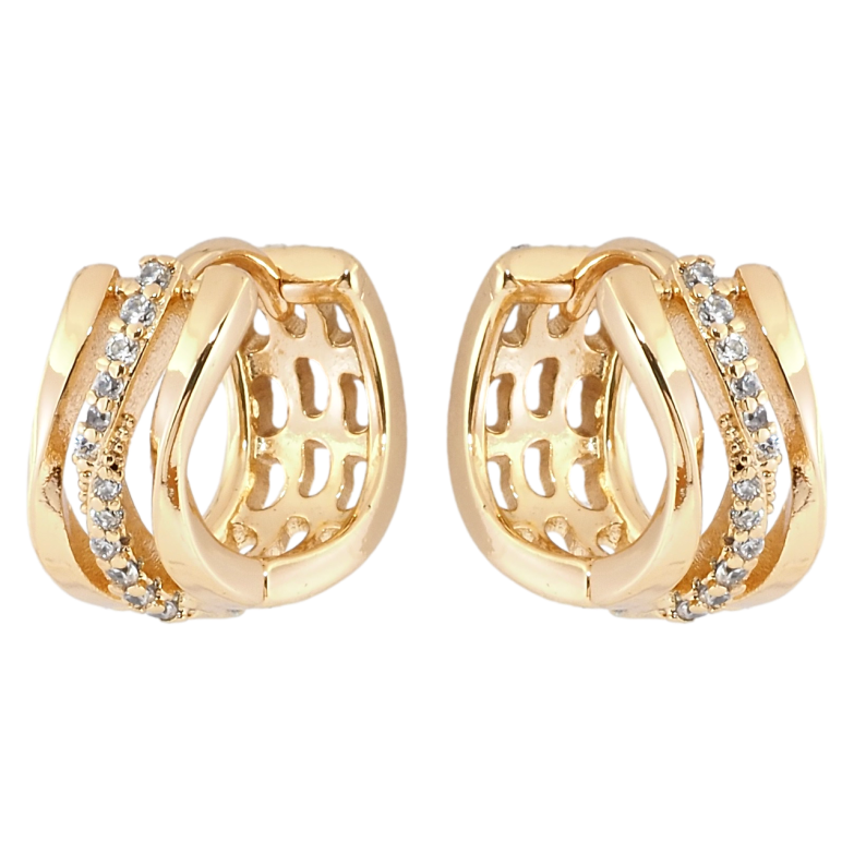 Серьги Xuping Позолота 18K колечки Декоративный узор с цирконием фото №1
