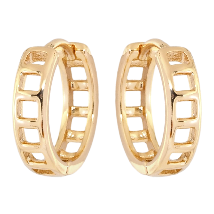 Серьги Xuping Позолота 18K колечки Резной орнамент фото №3