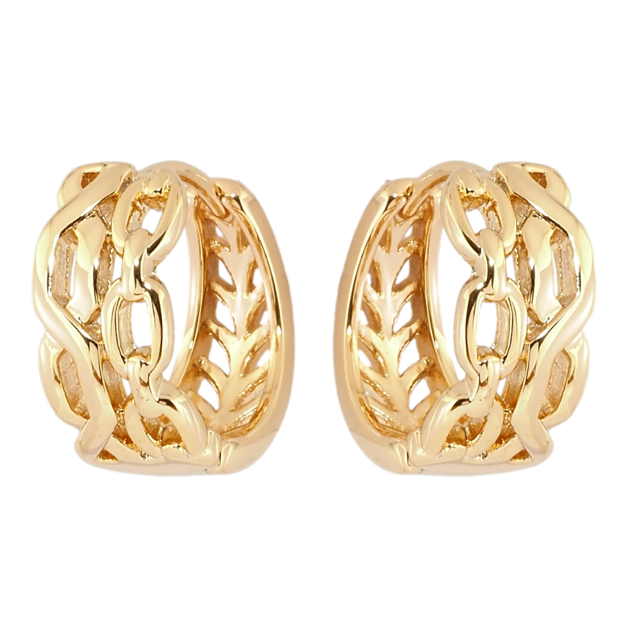 Серьги Xuping Позолота 18K колечки Узор цепочка фото №1