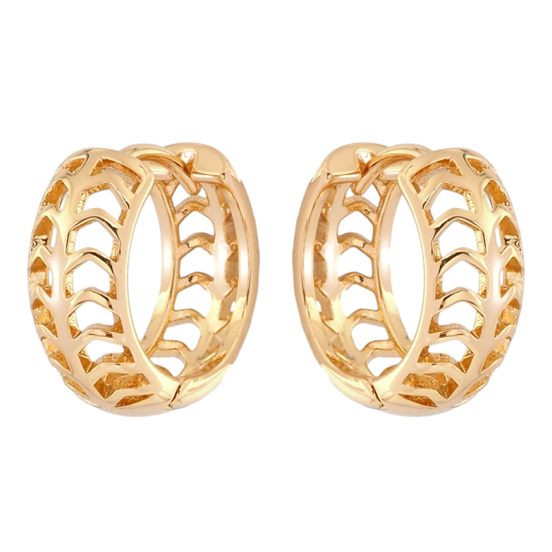 Серьги Xuping Позолота 18K колечки Декоративный резной орнамент фото №7