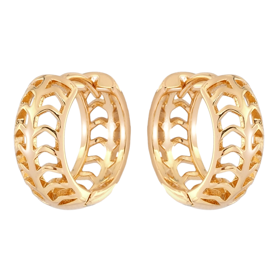 Серьги Xuping Позолота 18K колечки Декоративный резной орнамент фото №1