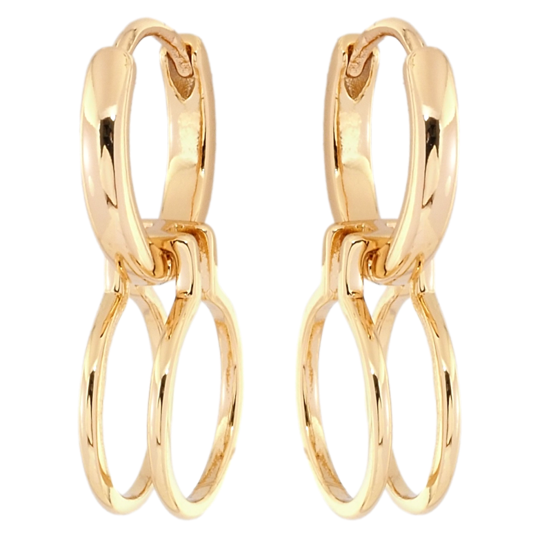 Сережки Xuping Позолота 18K підвіски на колечках Декоративні круглі підвіски 2 в 1 фото №2