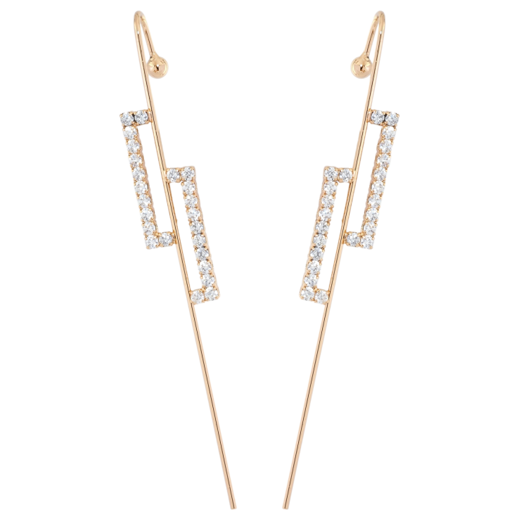 Серьги Xuping Позолота 18K каффа-игла Геометрический узор с цирконием фото №12