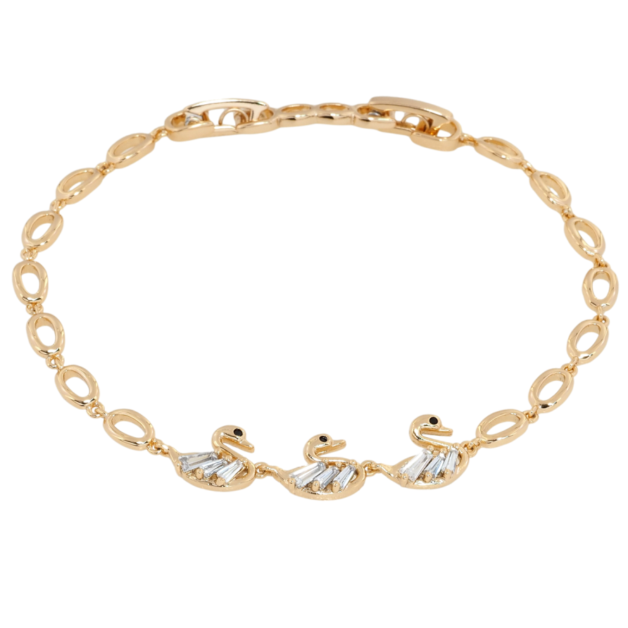 Браслет Xuping Позолота 18K Три лебедя длина с доп.замком 17,19см х 4мм фото №1 Браслет Xuping Позолота 18K Три лебедя длина с доп.замком 17,19см х 4мм фото №1