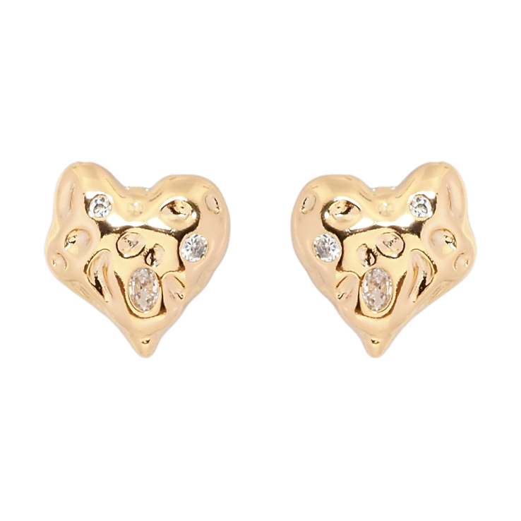 Серьги Xuping Позолота 18K пусеты Сердечки с цирконием фото №22