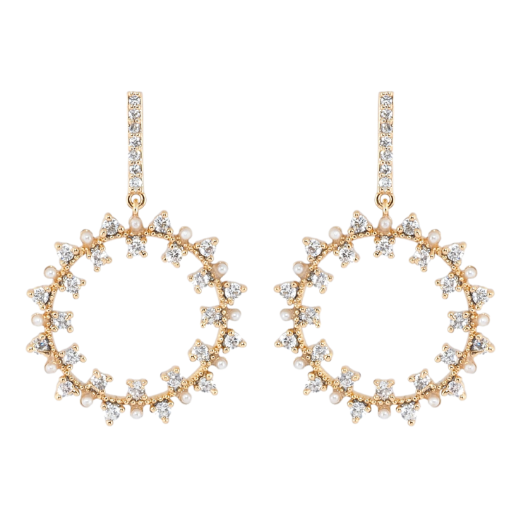 Серьги Xuping Позолота 18K пусеты Кристальные колечки фото №13