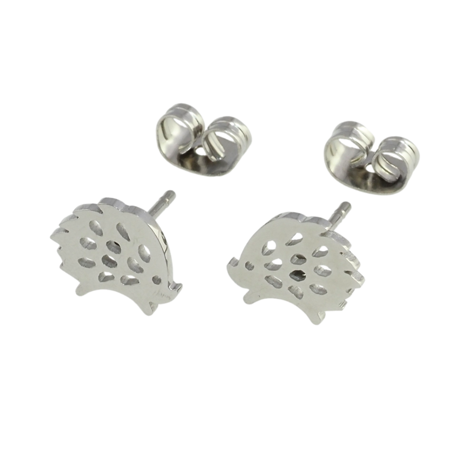 Серьги Xuping TTM Stainless Steel цвет Родий пусеты Ежики фото №1