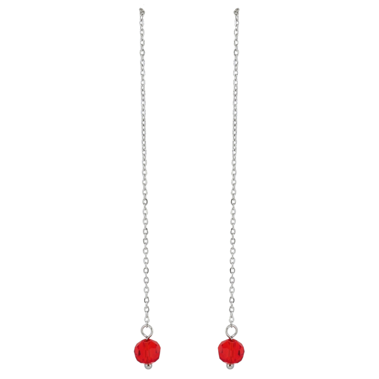 Серьги Xuping TTM Stainless Steel цвет Родий пусеты Подвески красная бусина на цепочке фото №25 Серьги Xuping TTM Stainless Steel цвет Родий пусеты Подвески красная бусина на цепочке фото №25