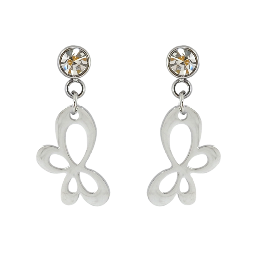 Серьги Xuping TTM Stainless Steel цвет Родий пусеты Бабочки фото №1 Серьги Xuping TTM Stainless Steel цвет Родий пусеты Бабочки фото №1