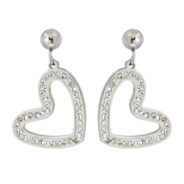 Серьги Xuping TTM Stainless Steel цвет Родий пусеты Подвески сердечки фото №15 Серьги Xuping TTM Stainless Steel цвет Родий пусеты Подвески сердечки фото №15