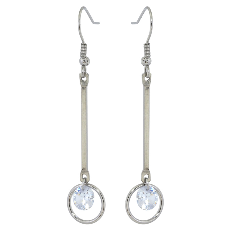 Серьги Xuping TTM Stainless Steel цвет Родий французский замок Декоративные подвески с кристаллами фото №1