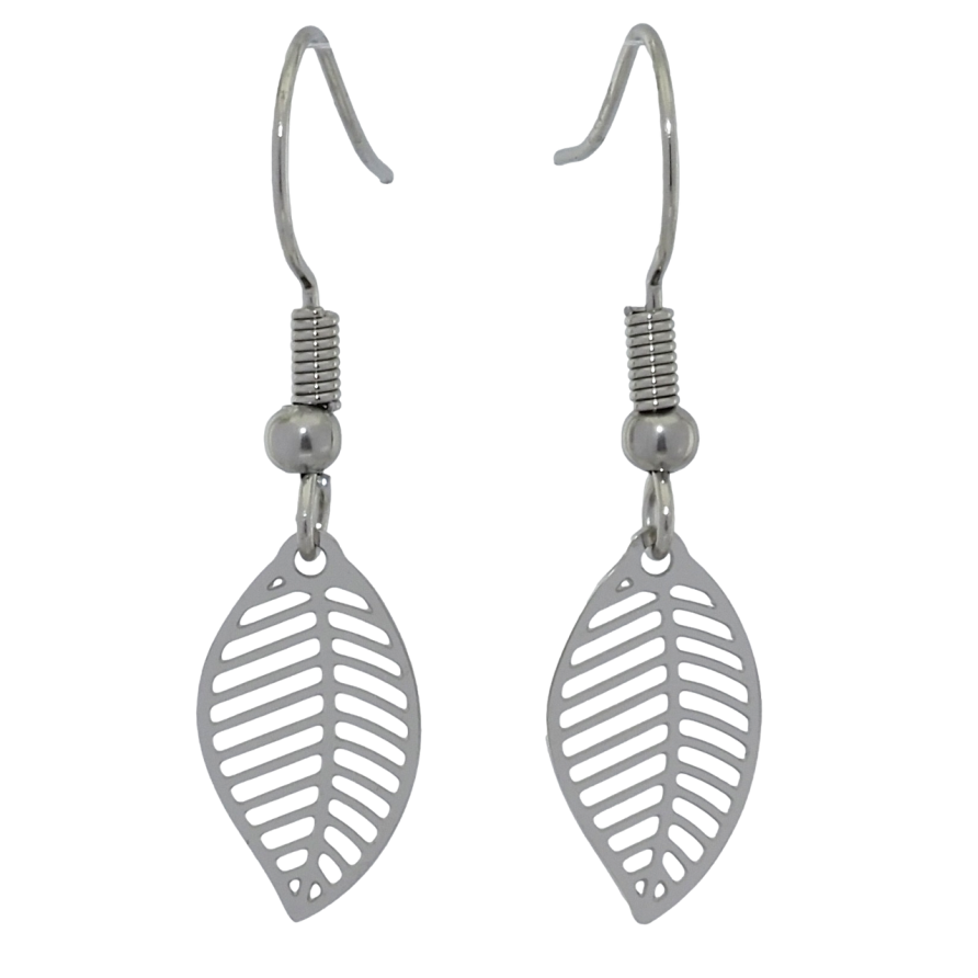 Сережки Xuping TTM Stainless Steel колір Родій французький замок Листочки фото №1 Сережки Xuping TTM Stainless Steel колір Родій французький замок Листочки фото №1