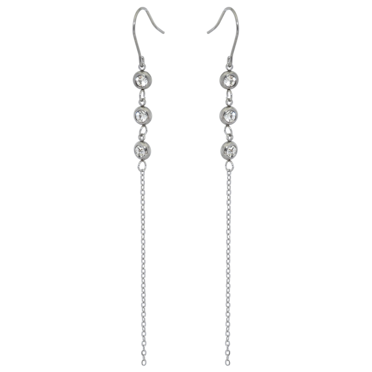 Серьги Xuping TTM Stainless Steel цвет Родий французский замок Подвески с кристаллами фото №14